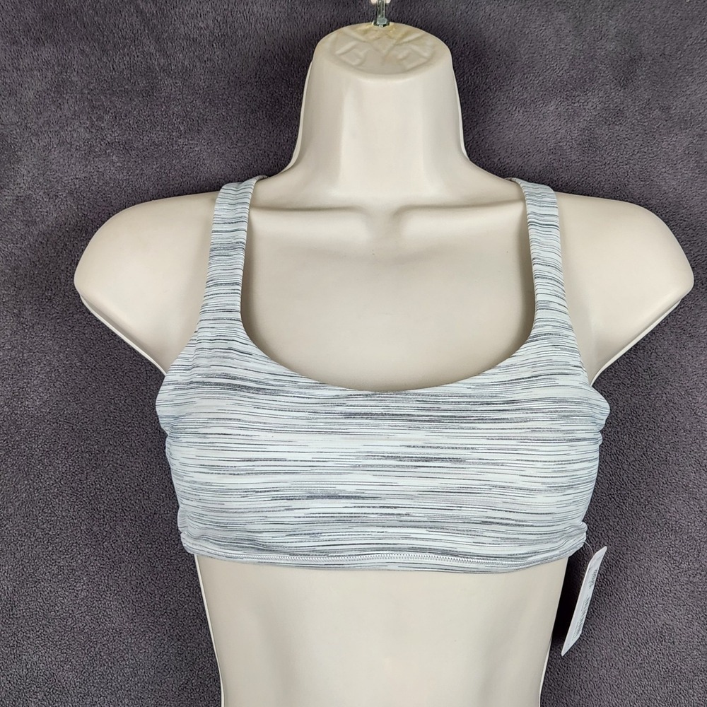 Lululemon Free To Be Bra Wild Womens 6 Grey Strappy Open Back Yoga LW2C82S DSAC